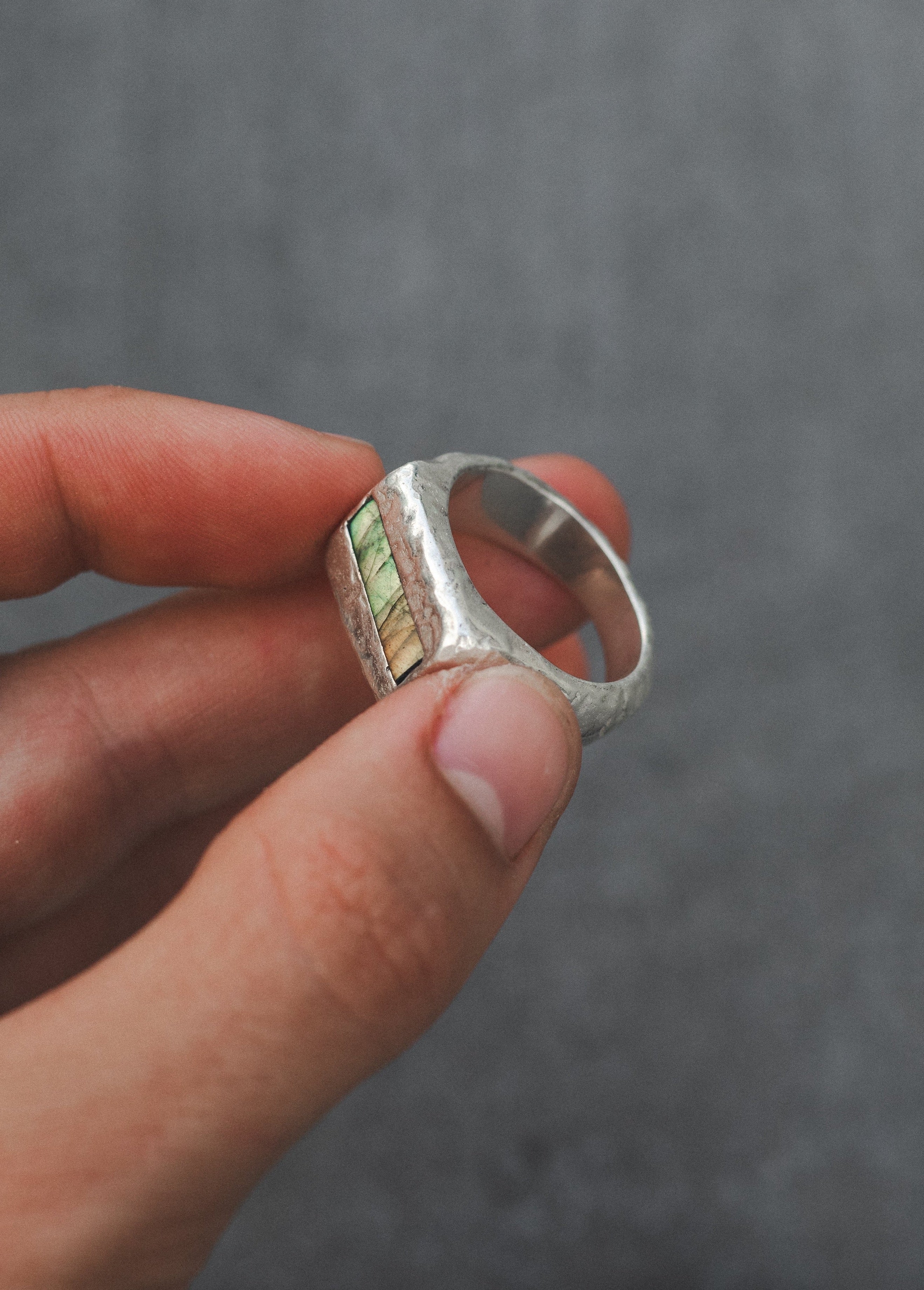 ALBI 925 silver with Labradorite Stone worn