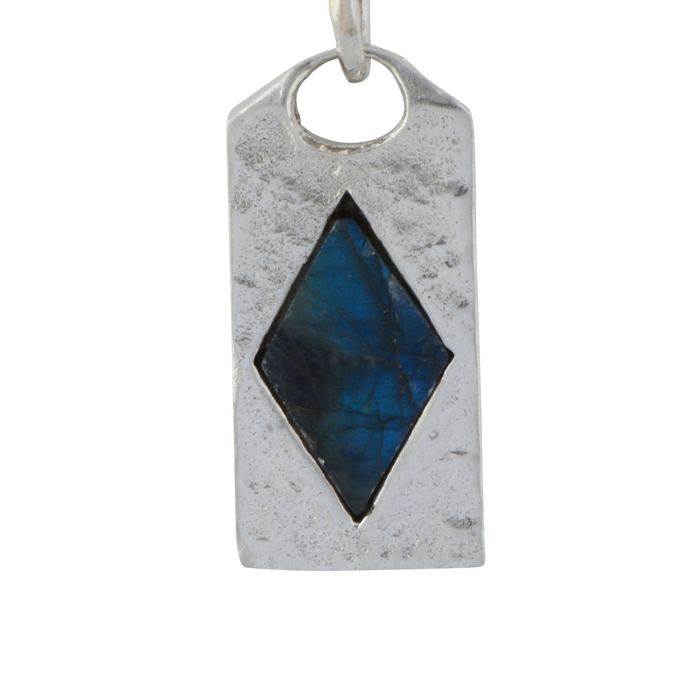 Diamond Labradorite 925 silver pendant